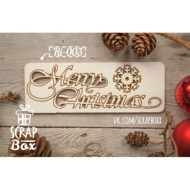 Надпись чипборд Merry Christmas 95 x 35 мм от Scrapbox