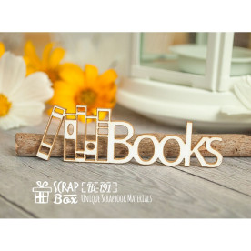 Чипборд надпись Books  25 x 80 мм от Scrapbox