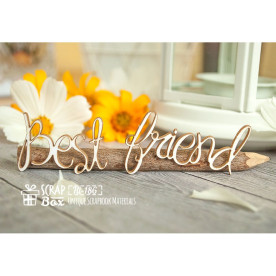Чіпборд напис Best friend 30 x 100 мм від Scrapbox