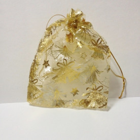 Пакет из органзы с узором 13х18 см, Золотой Колокольчик