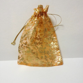 Пакет из органзы с узором 13х18 см, персиковый