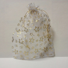 Пакет из органзы с узором 13х18 см, белый