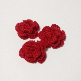 В'язаний двошаровий квітка, 36 мм, колір червоний