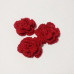 Вязаный двухслойный цветок, 36 мм, цвет красный
