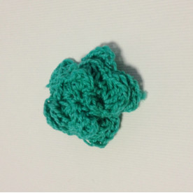 В'язана двошарова квітка, 36 мм, колір бірюзовий
