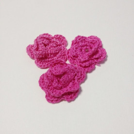 В'язаний двошаровий квітка, 36 мм, колір малиновий