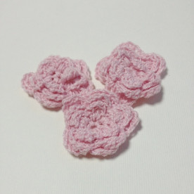 В'язана двошарова квітка, 36 мм, колір рожевий
