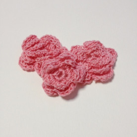 В'язана двошарова квітка, 36 мм, колір кораловий
