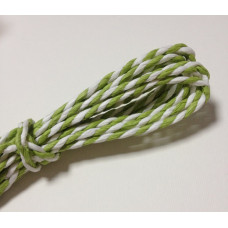 Двухцветный бумажный шнур, 2 мм, рулон 7 м, цвет зеленый