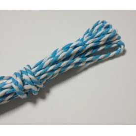 Двухцветный бумажный шнур, 2 мм, рулон 7 м, цвет голубой