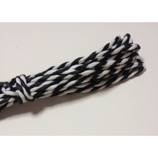 Двухцветный бумажный шнур, 2 мм, рулон 7 м, цвет черный