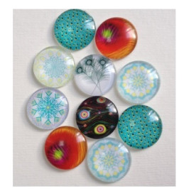 Набор стеклянных кабошонов Жарптица 1, 10 шт, размер 25 мм