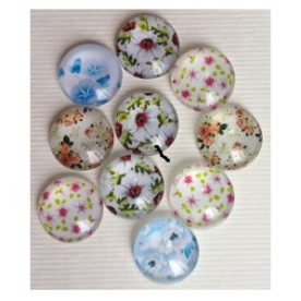 Набір скляних кабошонов Ніжність, 10 шт, розмір 12 мм