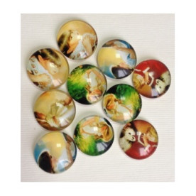 Набір скляних кабошонов Ангелочки, 10 шт, розмір 18 мм