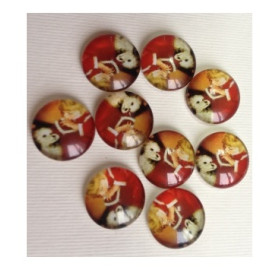 Скляний кабошон Ангелятко, 1 шт, розмір 18 мм