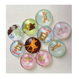 Набор стеклянных кабошонов Детский, 10 шт, размер 12 мм
