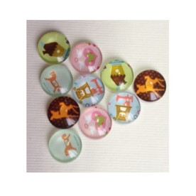 Набор стеклянных кабошонов Детские игрушки, 10 шт, размер 12 мм