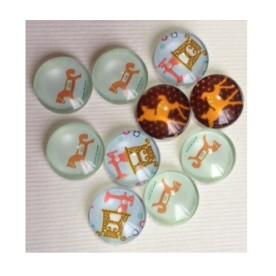 Набор стеклянных кабошонов Детсике Лошадки, 10 шт, размер 12 мм
