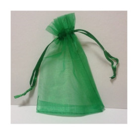 Пакетик з органзи однотонний зелений, 12 * 10 см