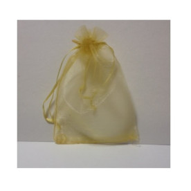 Пакетик з органзи однотонний золотий, 12 * 10 см