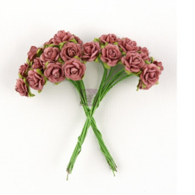 Букетик декоративних трояндочок Artist's Aids Mini Roses, колір - світлий бургунди, 12 шт. від Prima 