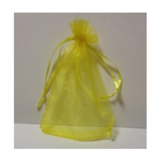 Пакетик з органзи однотонний жовтий, 12 * 10 см