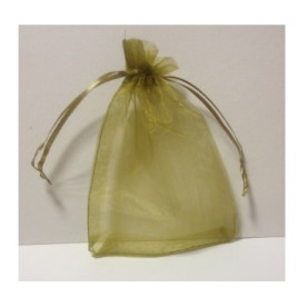 Пакетик з органзи однотонний оливковий, 12 * 10 см