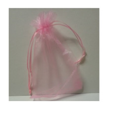 Пакетик из органзы однотонный розовый, 12*10 см