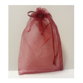Пакетик з органзи однотонний бордовий, 12 * 10 см
