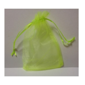Пакетик з органзи однотонний лимонний, 12 * 10 см