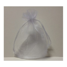 Пакетик з органзи однотонний білий, 12 * 10 см
