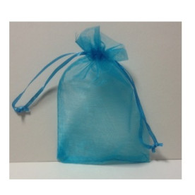 Пакетик з органзи однотонний бірюзовий, 12 * 10 см