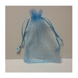 Пакетик з органзи однотонний блакитний, 12 * 10 см