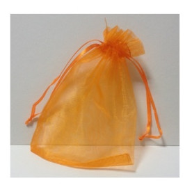 Пакетик из органзы однотонный оранжевый, 12*10 см