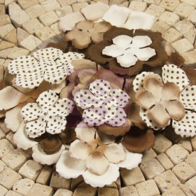 Набір декоративних квітів в коричнево-кремових відтінках E-line Flowers 24-30 шт. від Prima