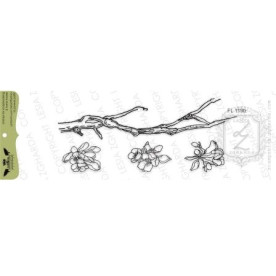 Акриловий штамп Гілочка квітучої яблуні, в наборі 4 штампа