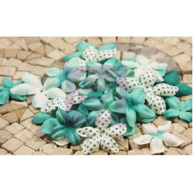 Набор декоративных цветов в бело-голубых тонах E-line Flowers 24-30 шт. от Prima