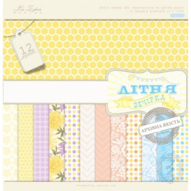 Набор бумаги "Летняя вечеринка", 12 листов, размер 20*20 см от Lesia Zgharda