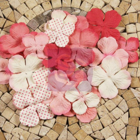 Набор декоративных цветов в бело-розовых тонах E-line Flowers 24-30 шт. от Prima