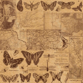 Аркуш паперу KRAFTERIA "Vintage butterflies", 30 * 30 см, 120 г / м2 від Lesia Zgharda