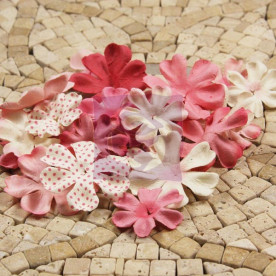 Набор декоративных цветов в бело- розовых оттенках E-line Flowers 24-30 шт. от Prima