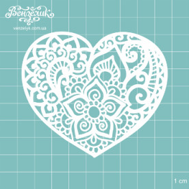Чипборд "Сердечко Менди",размер 85*73 мм от Вензелик