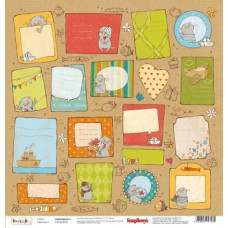 Односторонній папір Басик Картки 1, щільність 190г / м2, 30х30 см від Scrapberry's