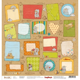 Односторонній папір Басик Картки 1, щільність 190г / м2, 30х30 см від Scrapberry's