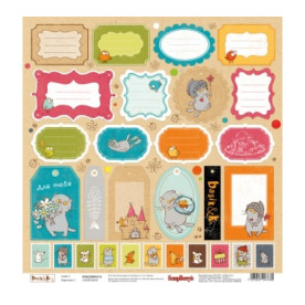 Односторонній папір Басик Картки 3, щільність 190г / м2, 30х30 см від Scrapberry's