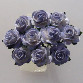 Набір 10 декоративних паперових троянд василькового кольору, 10 мм