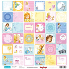 Двусторонняя бумага Подружки Карточки 2, 30,5х30,5 см от ScrapBerry's