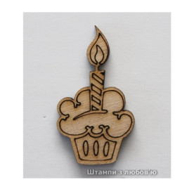 Деревянная фигурка Пирожное 27*48 мм от ScrapStudio