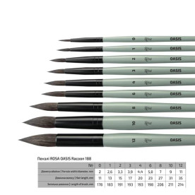 Енот круглый, Oasis 188, № 4, к.р. кисть, Rosa