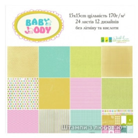 Набор бумаги 15х15см "Baby Jody", 24 листа, 170г/м2 от ScrapStudio